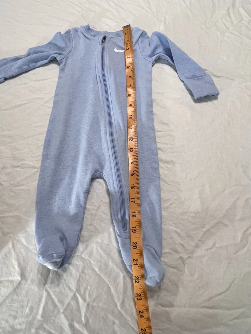 2 pc lot One-piece Footies Nike Baby Blue &  Carter’s Little Planet Dinosaurs 6M